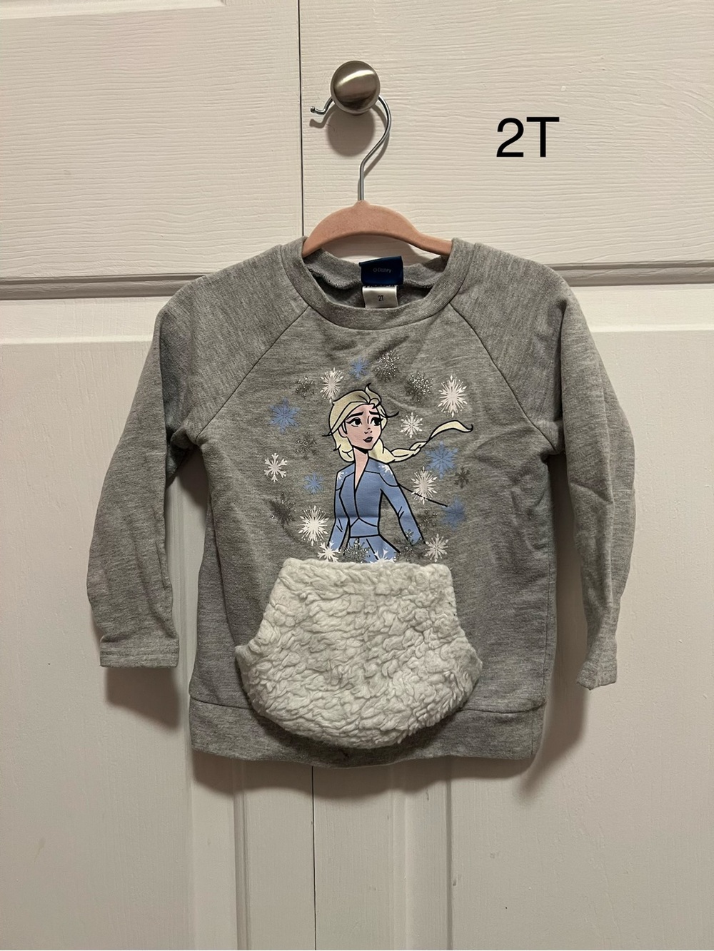Disney Gray Elsa Fleece Pocket Sweatshirt